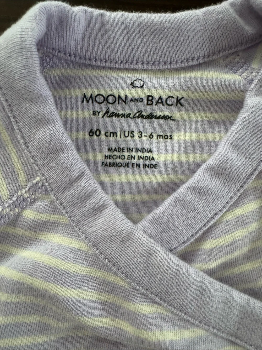 Hanna Anderson Moon and Back long sleeve onesie 3-6 months